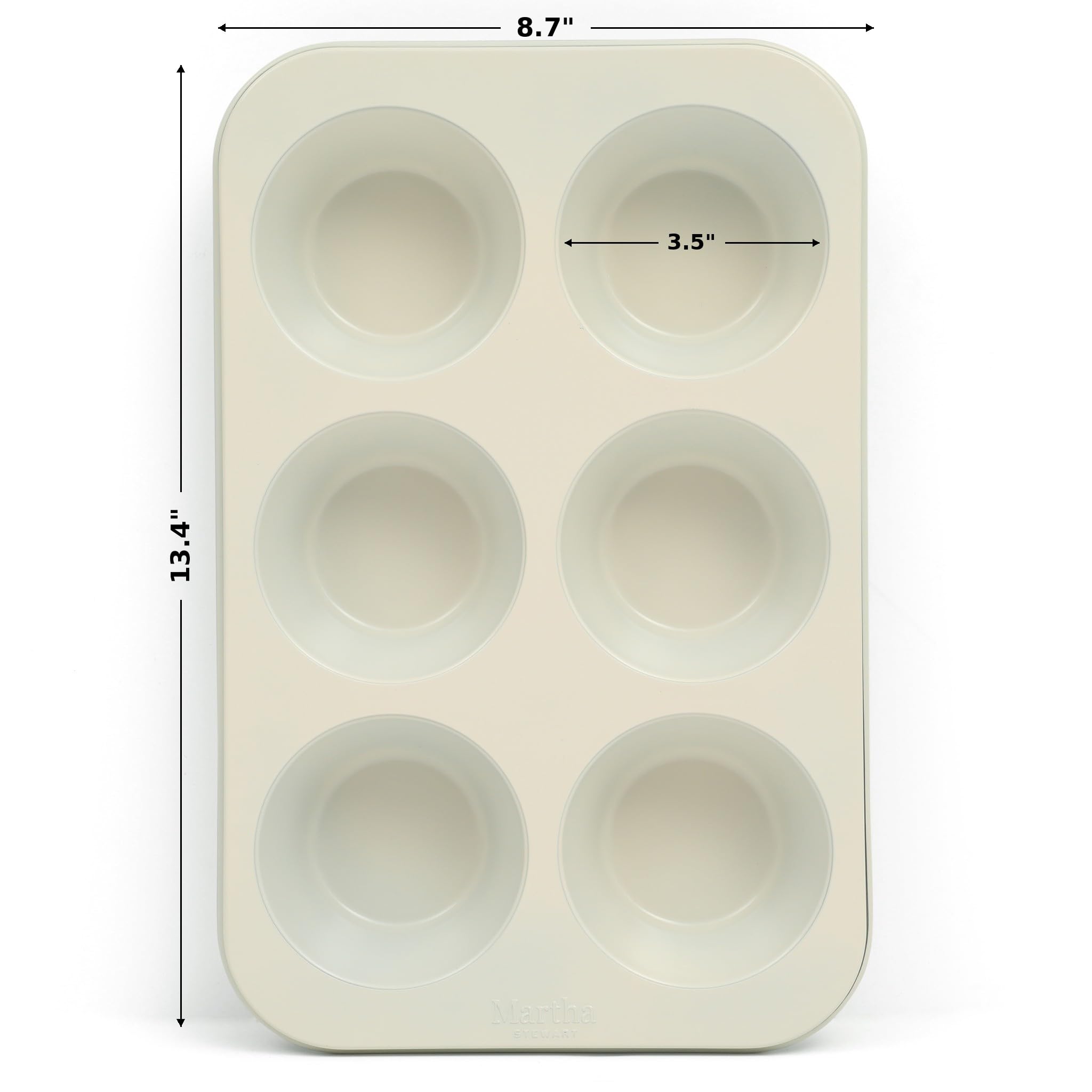 Martha Stewart Gallen 6 Cup Nonstick Carbon Steel Muffin and Cupcake Pan - Teal Durable Bakeware for Muffins, Cupcakes & Mini Cakes