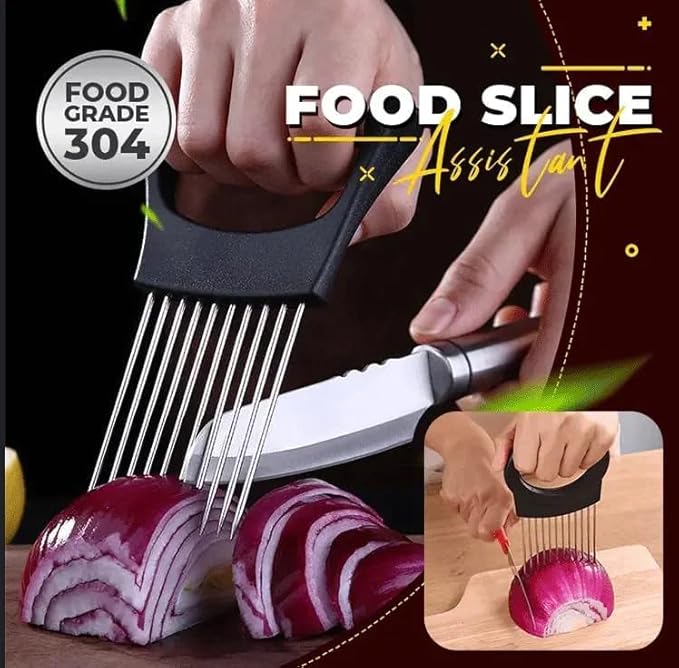 2025 Upgraded Onion Slicer, Onion Holder Chopper for Slicing, Chopper Slicer Assistant Tool, Cutter for Slicing of Meat, Potato, Tomato Kitchen Gadgets (1, Max)