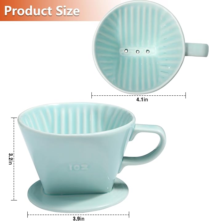 LHUKSGF Pour Over Ceramic, Coffee Dripper Ceramic Coffee Maker,Green