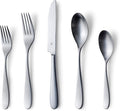 Danialli Matte Silverware Set, 18/10 Stainless Steel Satin Flatware, Modern Brushed Finish Cutlery, Dishwasher Safe & Durable, Built to Last (40-Piece, Fidenza)