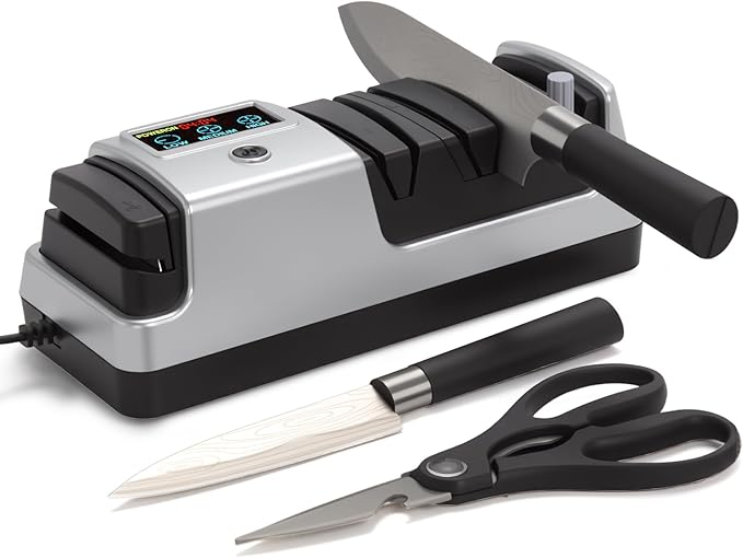 Ceelpeopar Electric Knife Sharpener for Kitchen, 3-Stage, LCD Screen