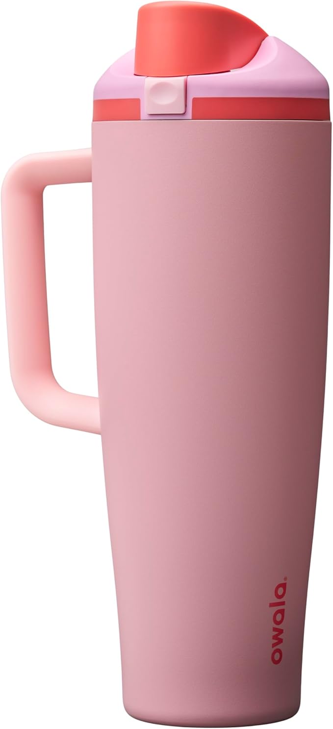 Owala FreeSip Tumbler Stainless Steel Water Bottle 40 oz Angel Food Cake