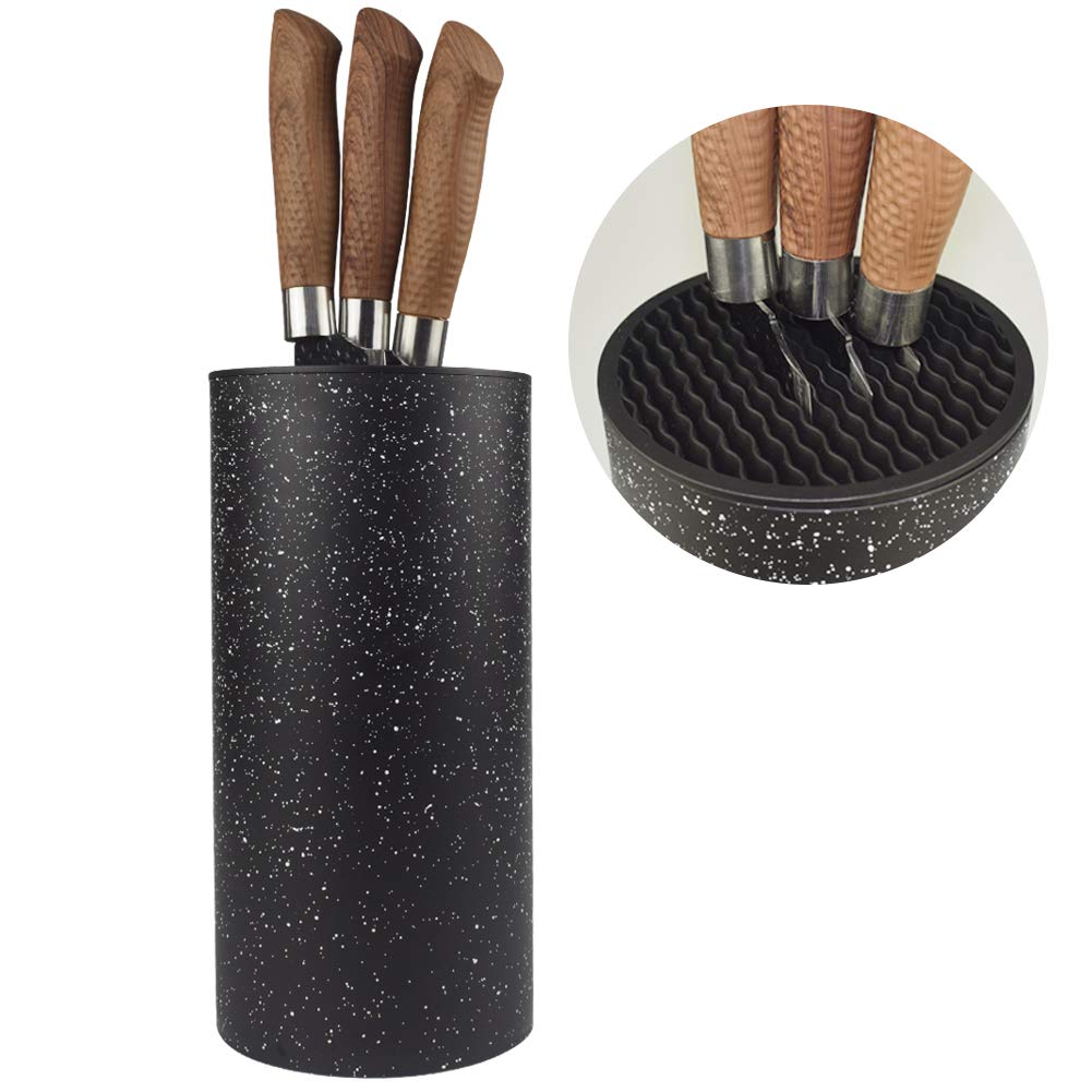 Universal Knife Block without Knives Multi-Functional Freedom Knife Storage Stand Resin Round Knife Holder Unique Design Slot to Protect Blades Detachable Easy to Clean Countertop Knife Holder