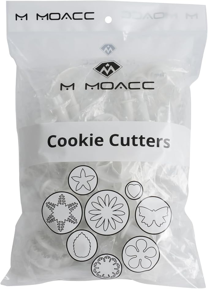 MOACC Cake Tools 36 Piece Fondant Cake Cookie Plunger Sugarcraft Flower Leaf Butterfly Heart Shape Decorating Mold DIY Icing Plunger Tools