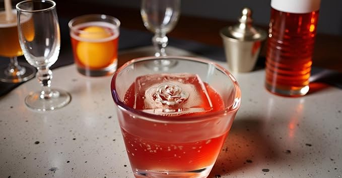 JunWondC Rose Ice Cube Mold, Silicone Ice Tray for Whiskey Cocktails