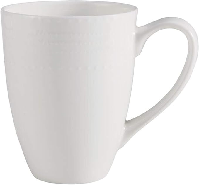 Mikasa Annabelle Bone China Dinnerware Set, 40-Piece Service for 8, White Hobnail Detail, Dinner Plates, Salad Plates, Bowls and Mugs, Dishwasher and Microwave Safe