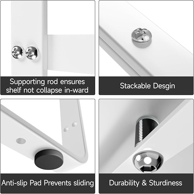 jkxoo Expandable Cabinet Shelf Organizer, 16.5"~27''L, White