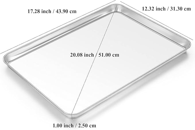 Baking Sheet with Rack Set, Stainless Steel Cookie Sheet with Cooling Rack