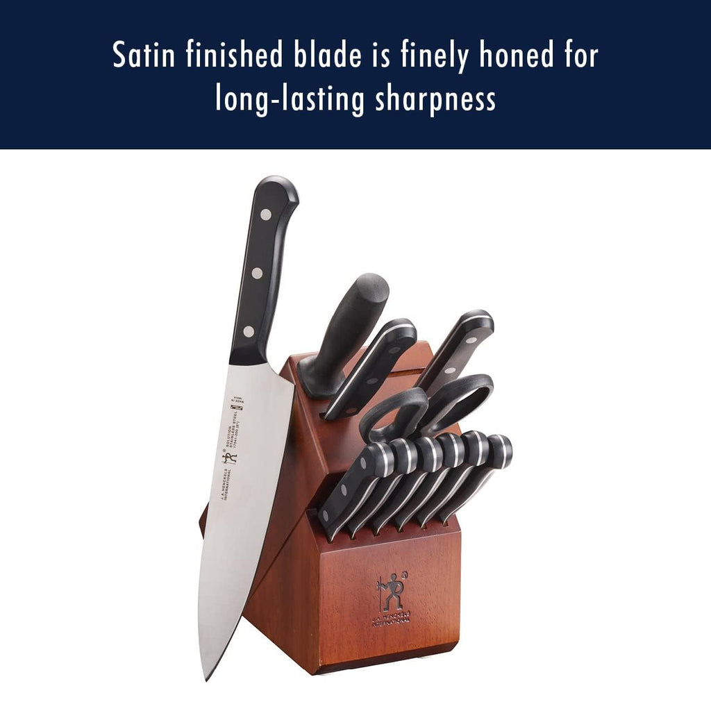 Henckels Solution 12-Pc Knife Set, Razor-Sharp, German Engineered, Brown