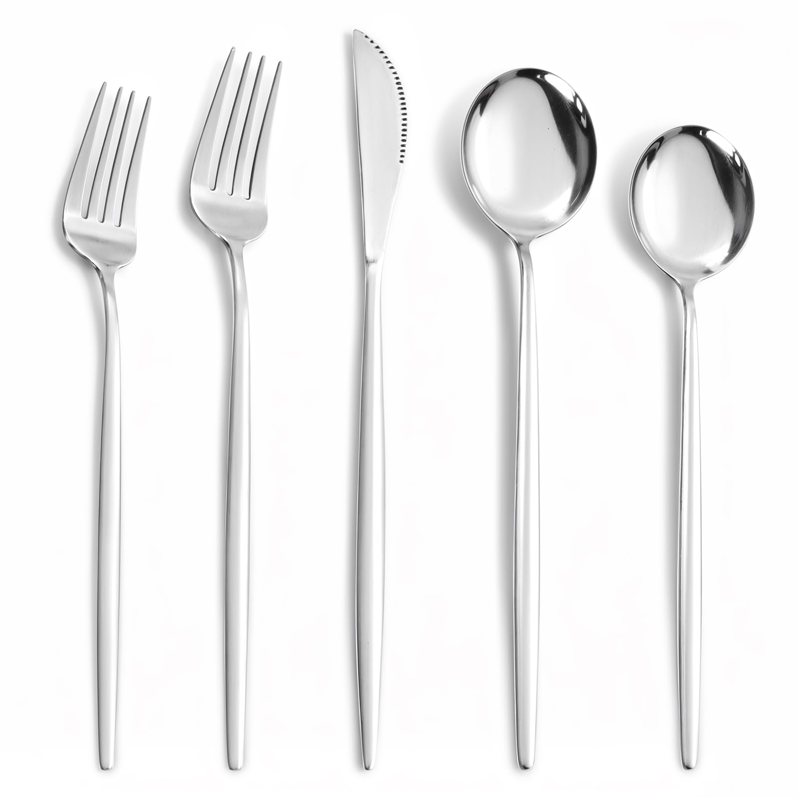NOCCUR 40-Piece Stainless Steel Silverware Set for 8 - Utensils Set Include Knives Spoons and Forks - Mirror Polished for Home&Party