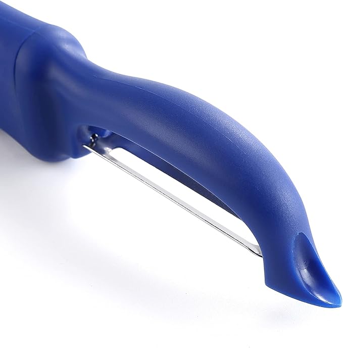 Spring Chef Swivel Potato Peeler for Kitchen w/Soft Grip Handle, Sapphire