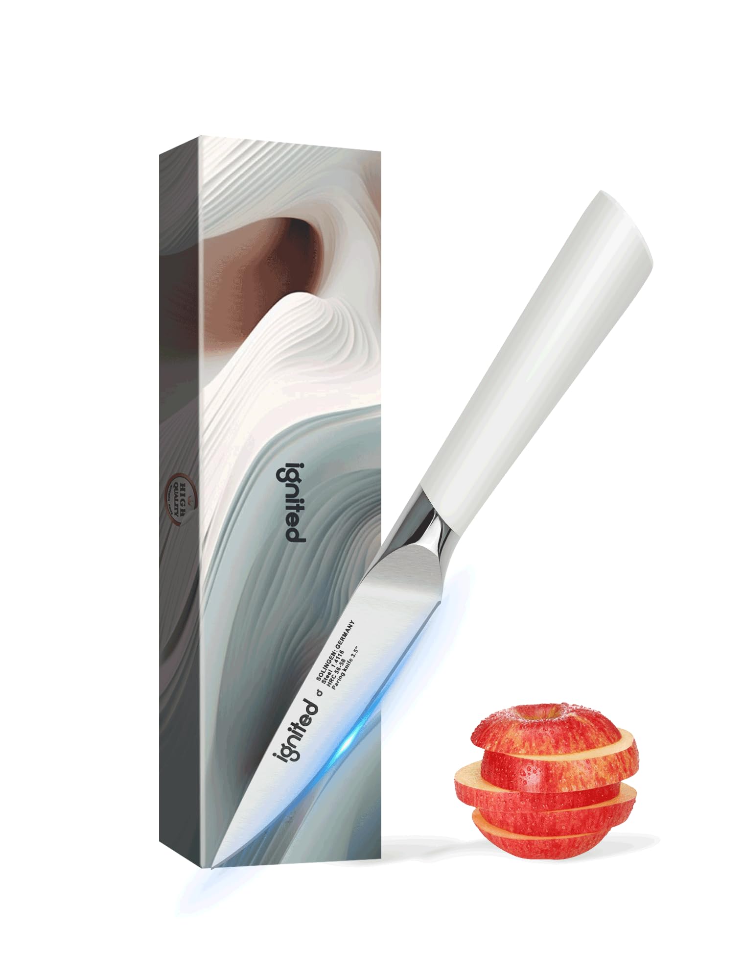 3.5 Inch Paring Knife – German Stainless Steel, Ivory White Handle
