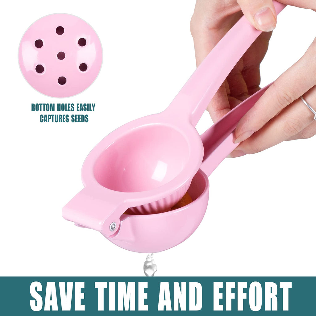 Y-ME Manual Juicer Citrus Lemon Squeezer, Fruit Juicer Lime Press Metal, Professional Hand Juicer Kitchen Tool(Pink）