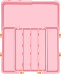 Spaclear Silverware Organizer - Expandable Silverware Drawer Organizer, Adjustable Drawer Organizer, Silverware Tray for Drawer 15.2"x 19" Utensil Drawer Organizer, Kitchen Organizers Storage, Pink