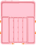 Spaclear Silverware Organizer - Expandable Silverware Drawer Organizer, Adjustable Drawer Organizer, Silverware Tray for Drawer 15.2"x 19" Utensil Drawer Organizer, Kitchen Organizers Storage, Pink