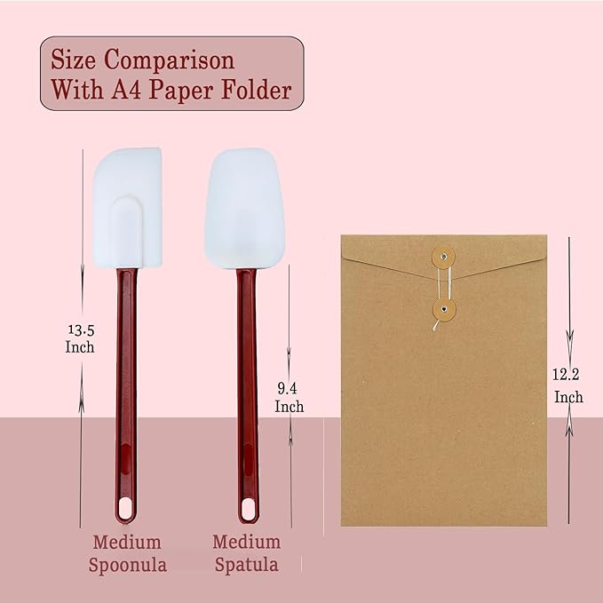 MYTASUY 14 INCH Silicone Spatulas Heat Resistant Heavy Duty Rubber Spatulas Commercial Spatulas Set for Kitchen Use Silicone Cooking Utensils Sets of 2