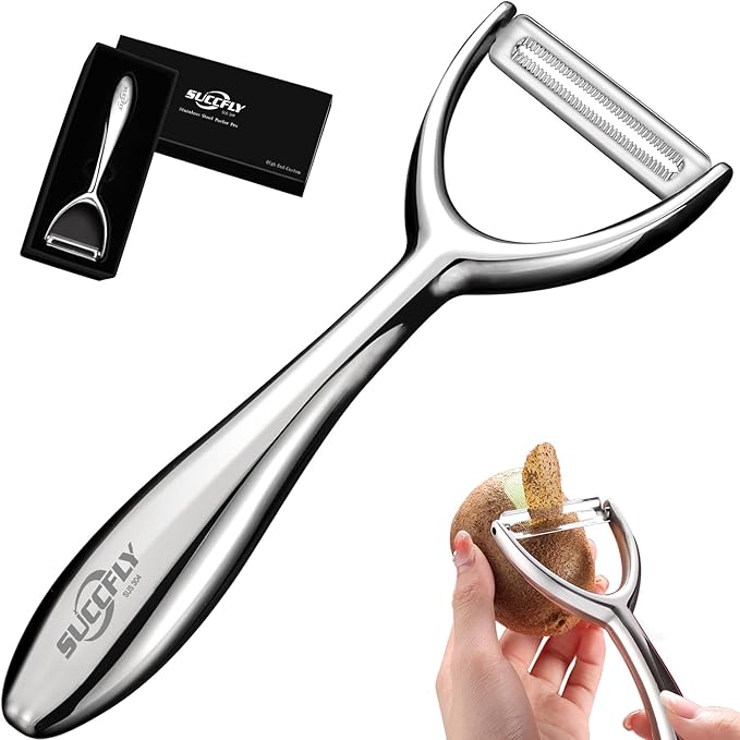 SUCCFLY Vegetable Peeler Stainless Steel, Premium Potato Peeler for Kitchen