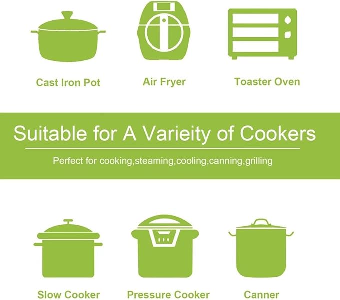 GHYUOPIEF Slow Cooker Silicone Rack, Used for Roasting Pot Cooking Steamer Silicone Pressure Cooker Baking Accessories Compatible with 6 quarts and 8 quarts Stove (Oval, Green, red)
