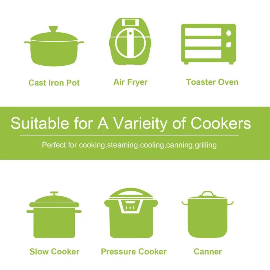 GHYUOPIEF Slow Cooker Silicone Rack, Used for Roasting Pot Cooking Steamer Silicone Pressure Cooker Baking Accessories Compatible with 6 quarts and 8 quarts Stove (Oval, Green, red)