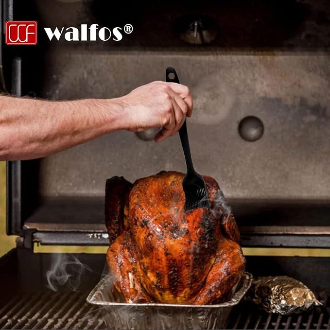Walfos Silicone Pastry Brush, 600℉ Heat Resistasnt Basting Oil Butter Sauce Brush for Baking,BBQ Grill,Kitchen Cooking,BPA Free and Dishwasher Safe (5 Pcs)