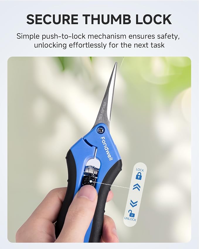 Fondwell 6.5" Small Pruning Scissors for Indoor Plant Micro Garden Clippers