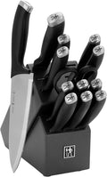 HENCKELS Silvercap 14 Piece Knife Block Set, German-Engineered, Black