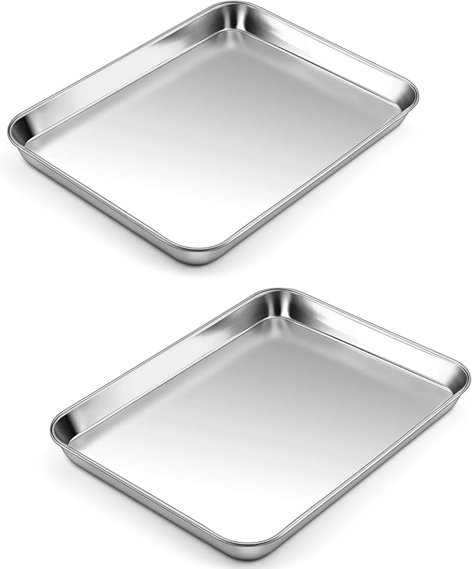 P&P CHEF Baking Sheet Pan, Stainless Steel Cookie Sheet, 10.5 Inch & 2 Pcs