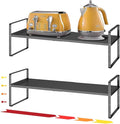 taiheis 16.5~27.1" Expandable Shelf，2Pack 8.1" Wide Adjustable Height Cabinet Shelves，Black