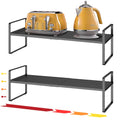 taiheis 16.5~27.1" Expandable Shelf，2Pack 8.1" Wide Adjustable Height Cabinet Shelves，Black