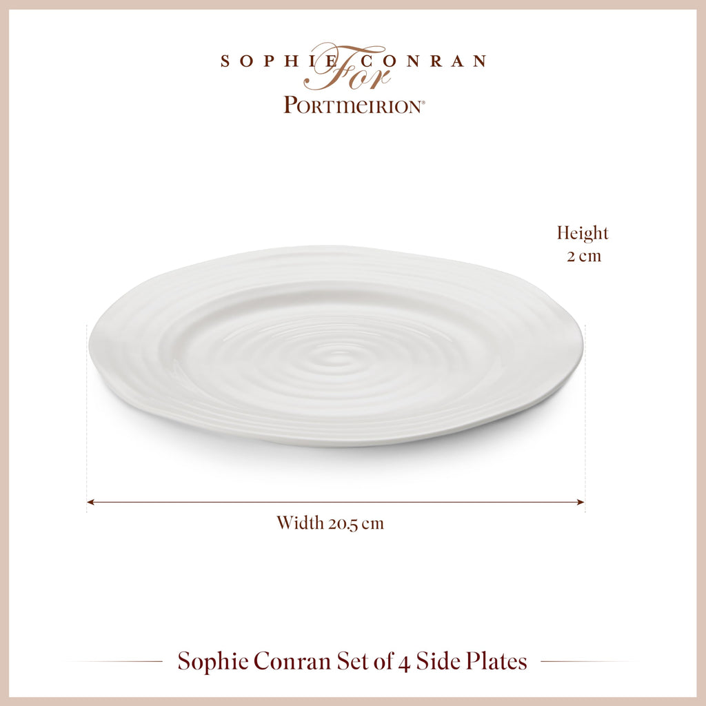 Portmeirion Sophie Conran White Salad Plate, Set of 4