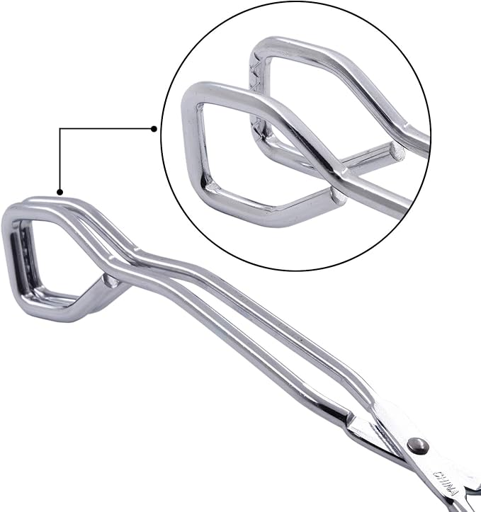 HINMAY Kitchen Scissor Tongs 11" Stainless Steel Cooking Tongs, Set of 2