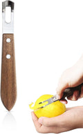 Channel Knife for Cocktails, Lemon Twist Tool and Citrus Peeler, Orange Peeler for Old Fashioned, Stainless Steel Bar Peeler with Walnut Handle for Home Bar Garnishes