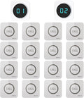 SINGCALL Restaurant Pager System 2 Receivers & 16 Waterproof Call Buttons