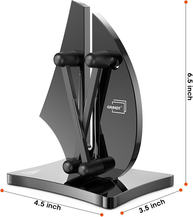 Grihot VN3 Professional Knife Sharpener | 3-Action Tungsten Carbide, Black