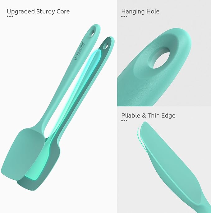 U-Taste Silicone Spatula Set, 600ºF High Heat Resistant, 3-Pcs, Multicolor