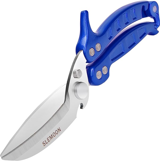 SLEMOON Heavy Duty Kitchen Shears,Poultry Shears with Safety Lock,Blue