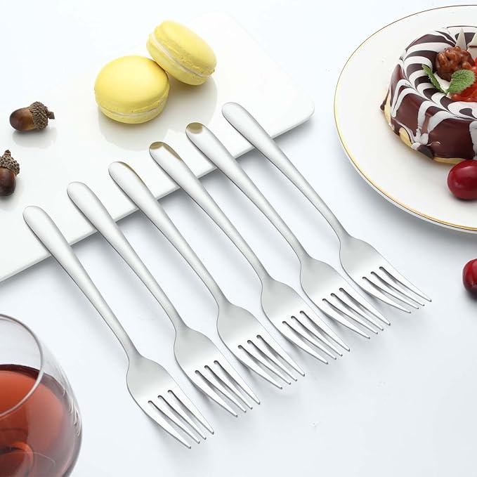 Gymdin 24 Pieces Dinner Forks, Forks Silverware(8 inches), Food Grade Stainless Steel Flatware Forks, Mirror Polished & Dishwasher Safe, Using for Home, Restaurant or Kitchen