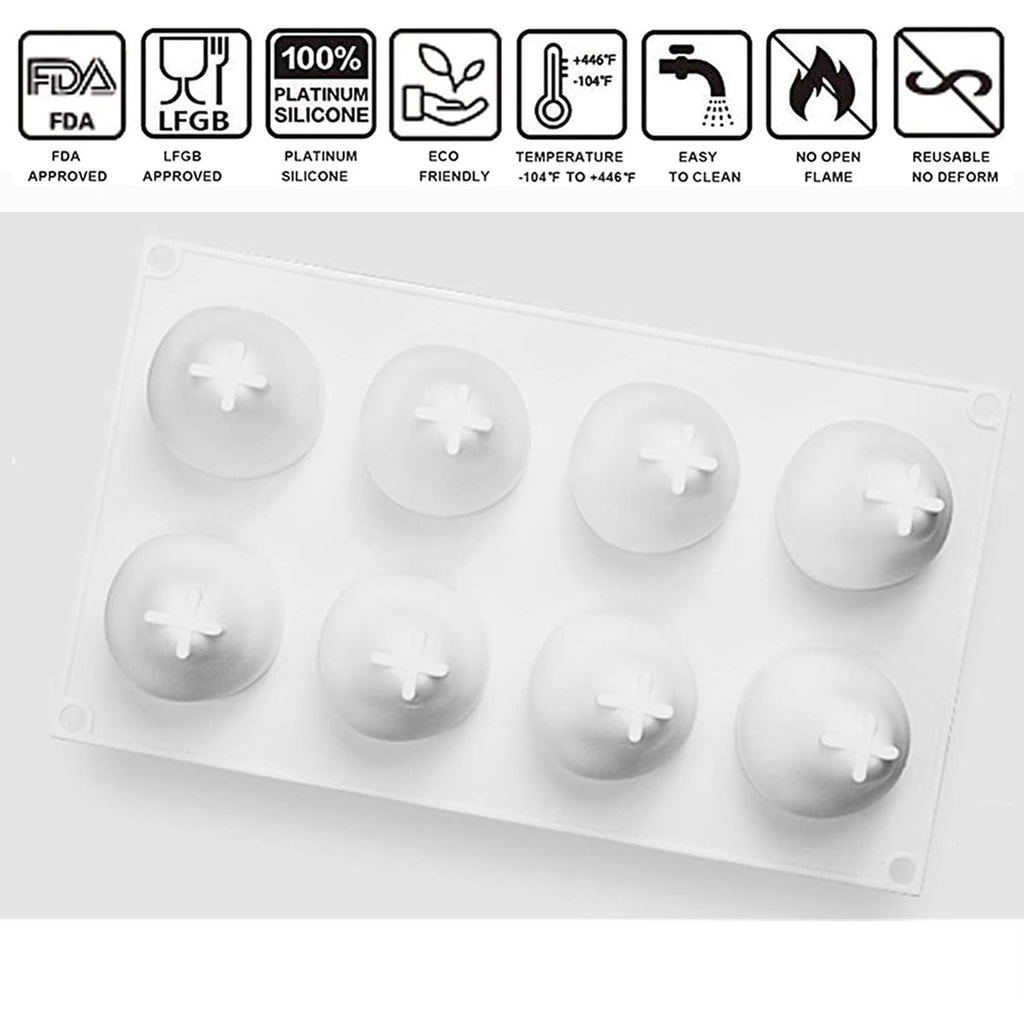 OCPO Kitchen Pear Silicone Mold for Baking Mousse Cake, 8 Cavities