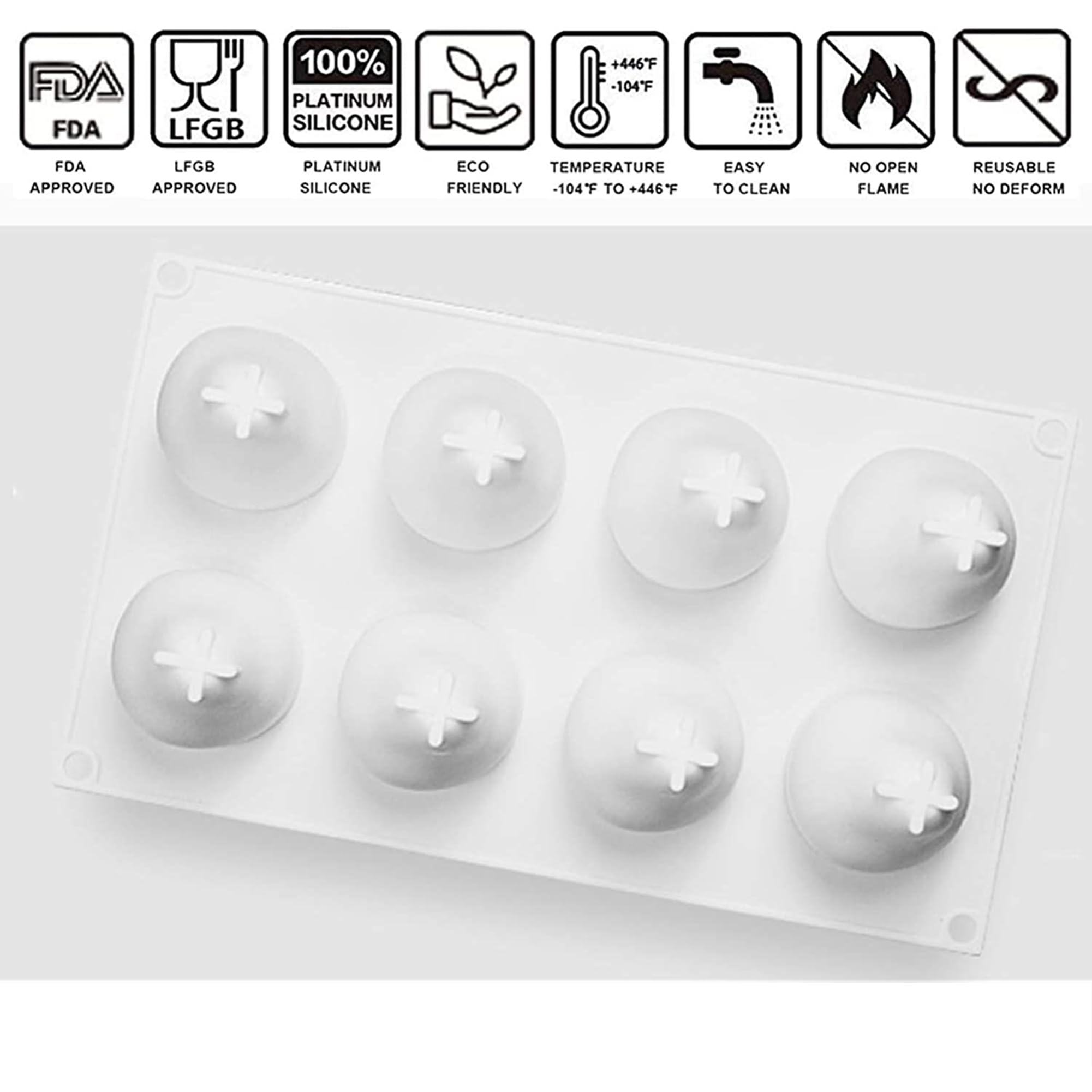 OCPO Kitchen Pear Silicone Mold for Baking Mousse Cake, 8 Cavities