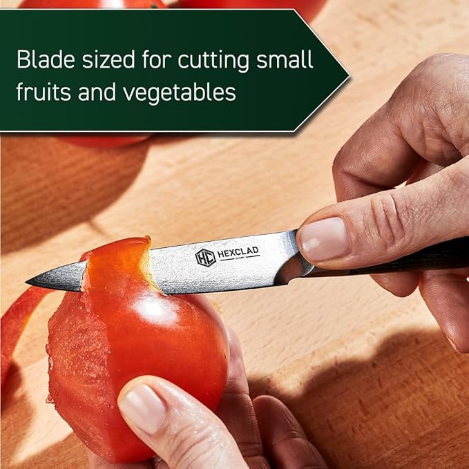 HexClad 3.5" Japanese Damascus Stainless Steel Paring Knife, Full Tang