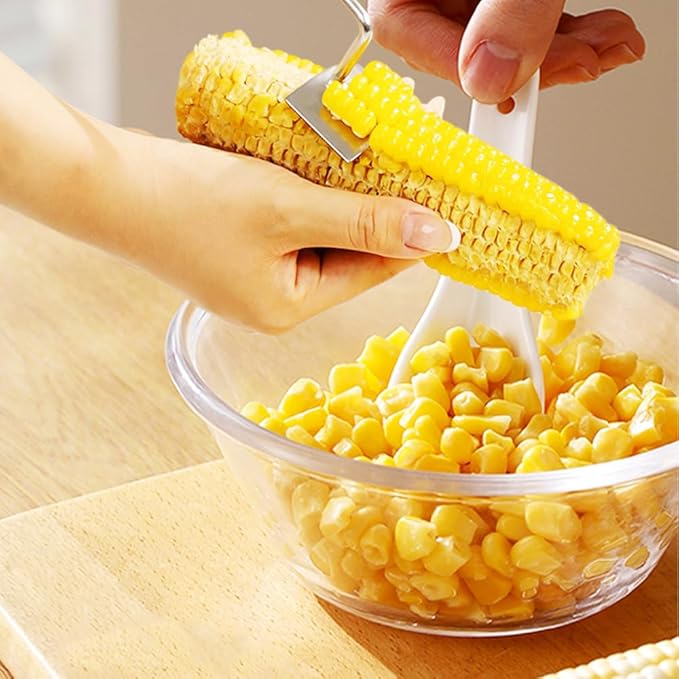 2025 New Long Handle Stainless Steel Corn Stripping Tool, Easy Clean Corn Cob Peeler Corn Peeler Tool, Corn Peeler Stainless Steel Splitter Tool Suitable for Home Kitchen (A-1Pcs)