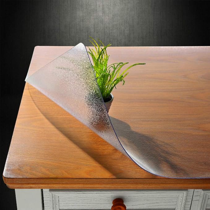 NECAUX Frosted PVC Table Cover Protector 18 x 71 Inch 1.5mm Thick