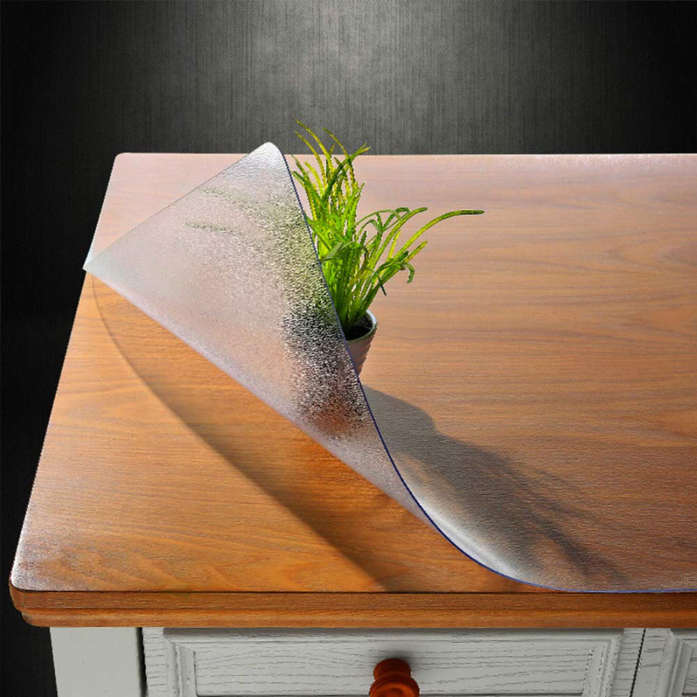 NECAUX Frosted PVC Table Cover Protector 32 x 63 Inch 1.5mm Thick