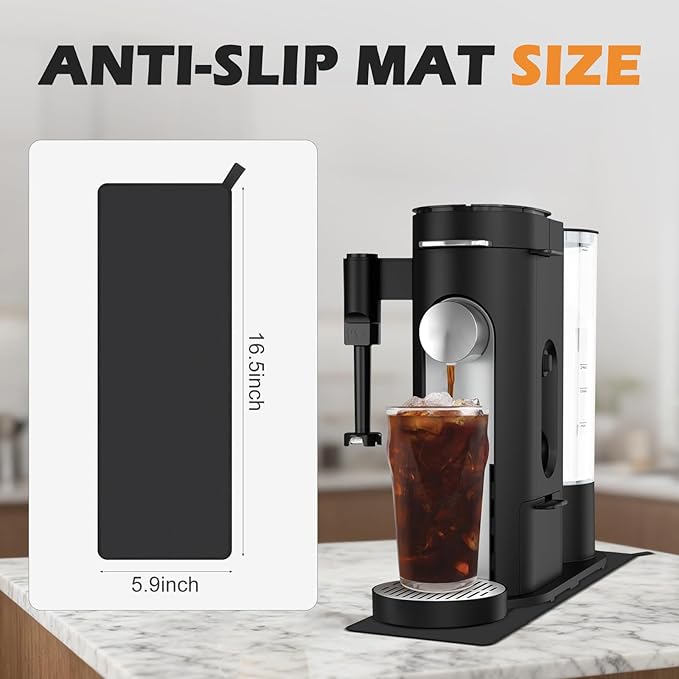 Xykzra Sliding Pad for Ninja Single Serve Coffee Maker PB051 and PB041, Anti Slip Base Sliding Mat for Fast Moving, with Hanging Strap, Accessories Fit for Ninja Coffee Machine PB051/PB041, Black