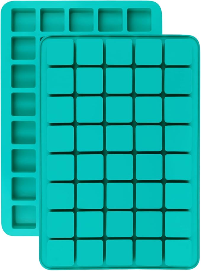 Mity rain 2 Pack 40-Cavity Square Caramel Candy Silicone Molds