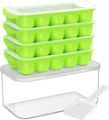 DOQAUS Ice Cube Tray with Lid and Bin, 4 Pack Ice Bucket Kits for RV