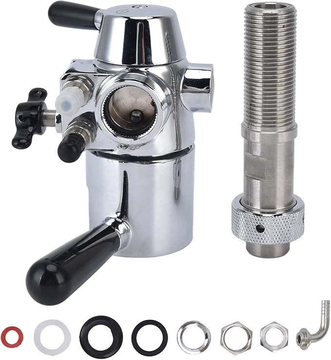 Cryfokt Beer Bottle Filler, No Foam Counter Pressure Bottle Filler with Removable Clip Lock 304 Stainless Steel Fast Filling Glass Bottle Filling Tool for Beer & Wine