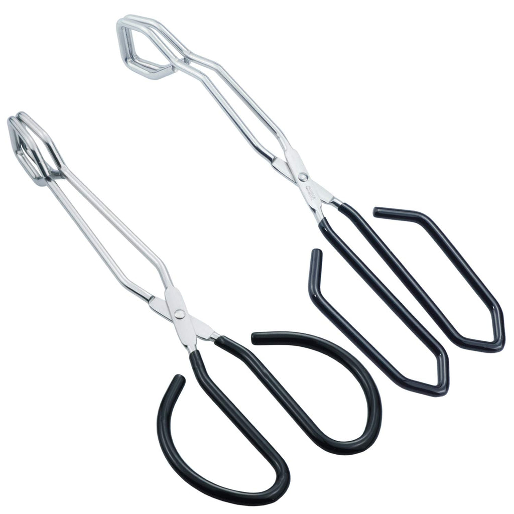 HINMAY Scissor Style Tongs 10-Inch and 11-Inch Set, Set of 2
