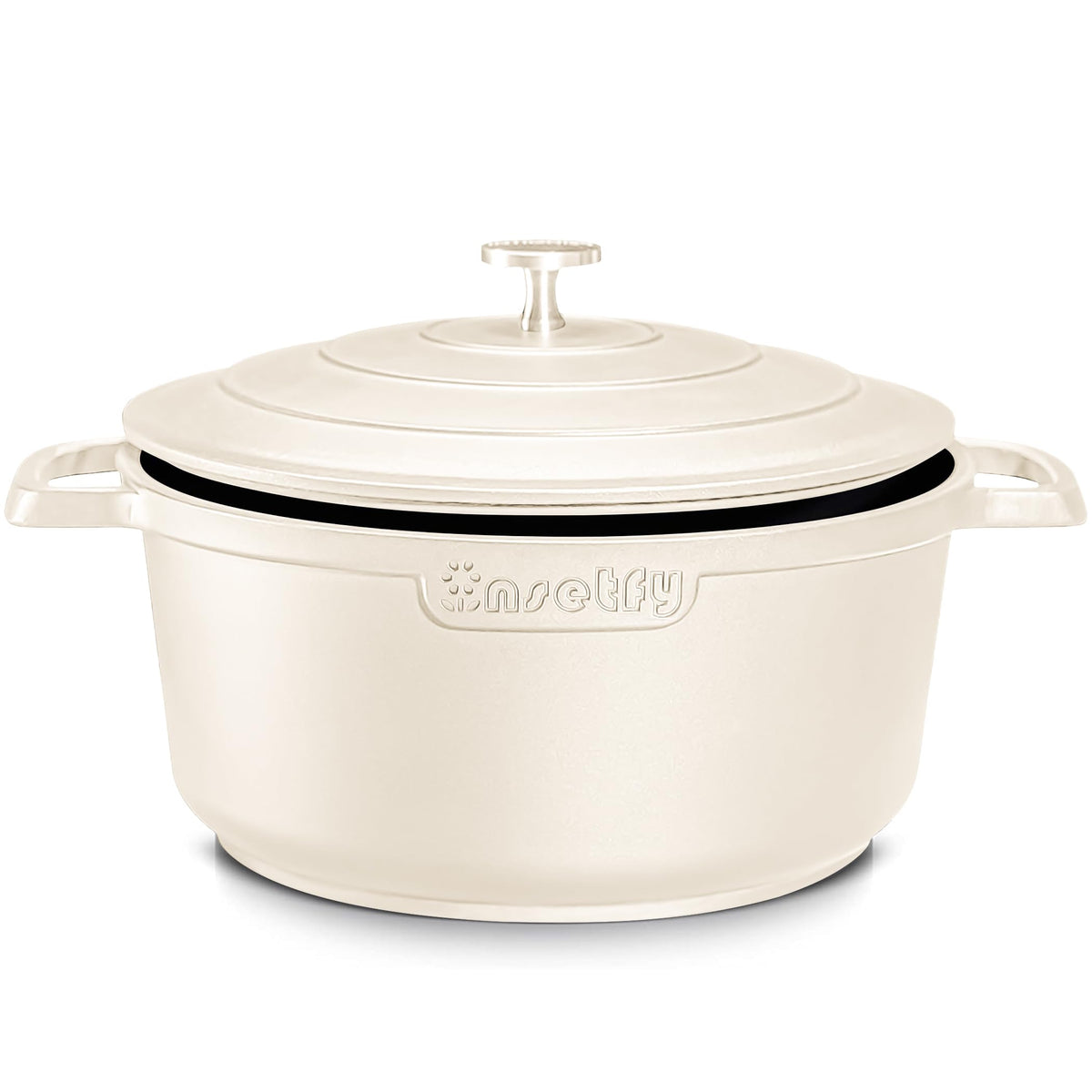 INSETFY Large Dutch Oven Pot with Lid-7.5QT Cast Aluminum Oven Pot with Two Handles Lightweight for Bread Baking Braising and Roasting(Green)