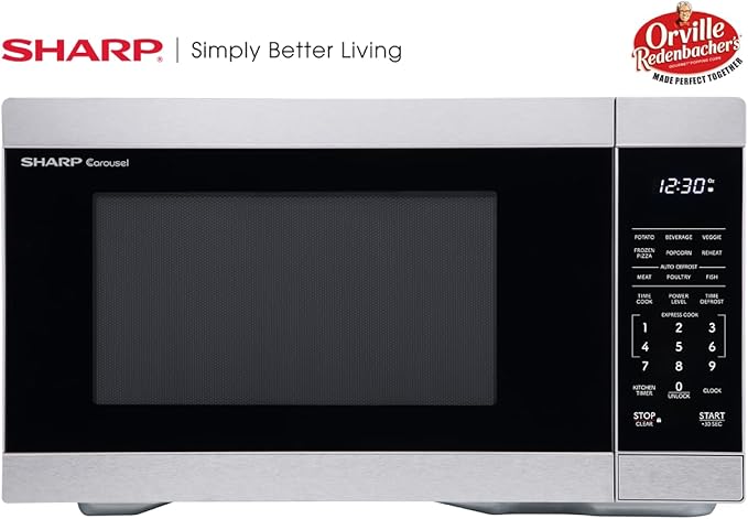 Sharp SMC1162KS 1.1 cu. ft. 1000W Stainless Steel Countertop Microwave Oven